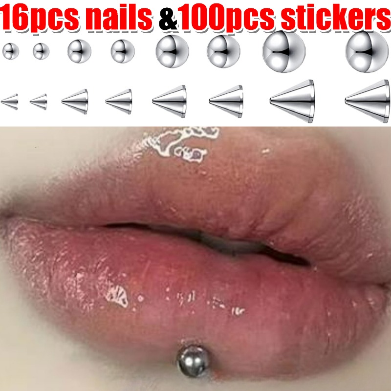 Body Jewelry Lip Ring - Fake Lip Nails Stainless Steel for