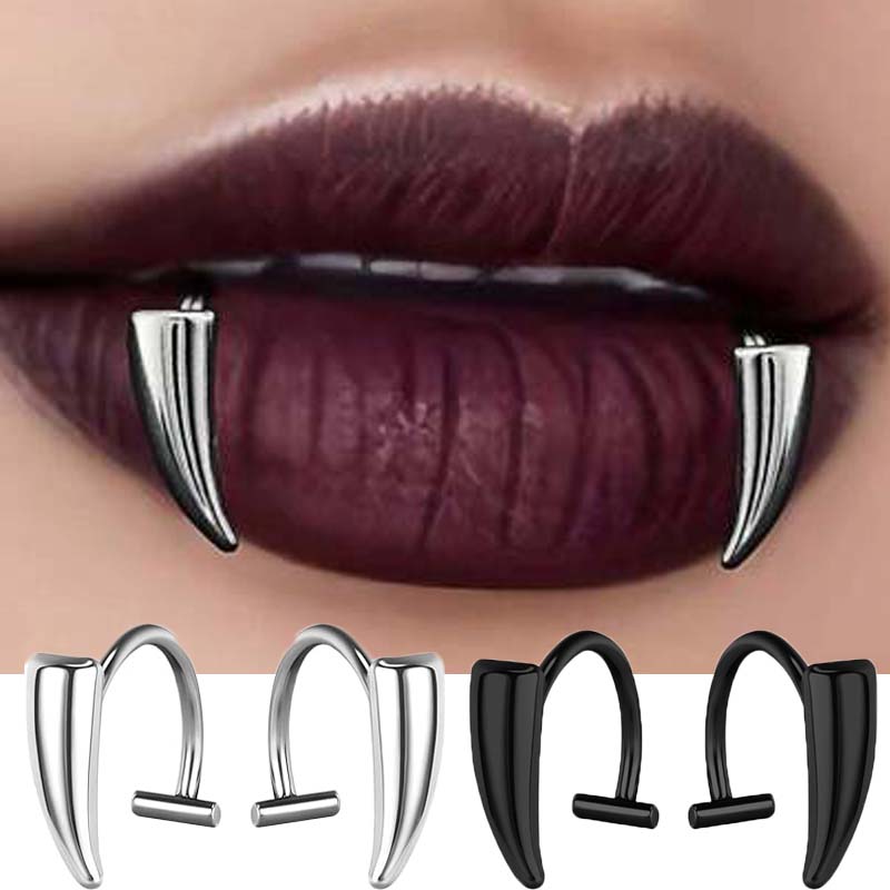 Body Jewelry Lip Ring - 1pair Stainless Steel Personalised Sharp Teeth