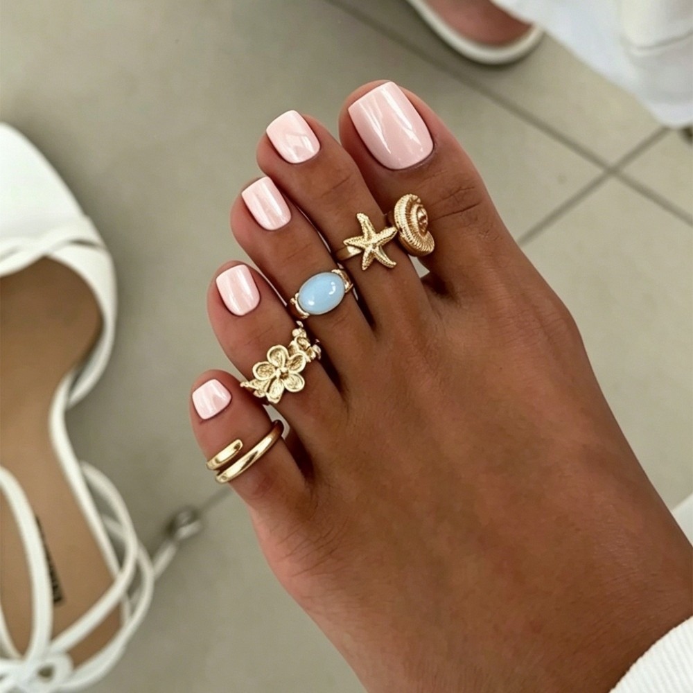 Body Jewelry Rings - 4Pcs/set Ocean Style Toe Ring Set