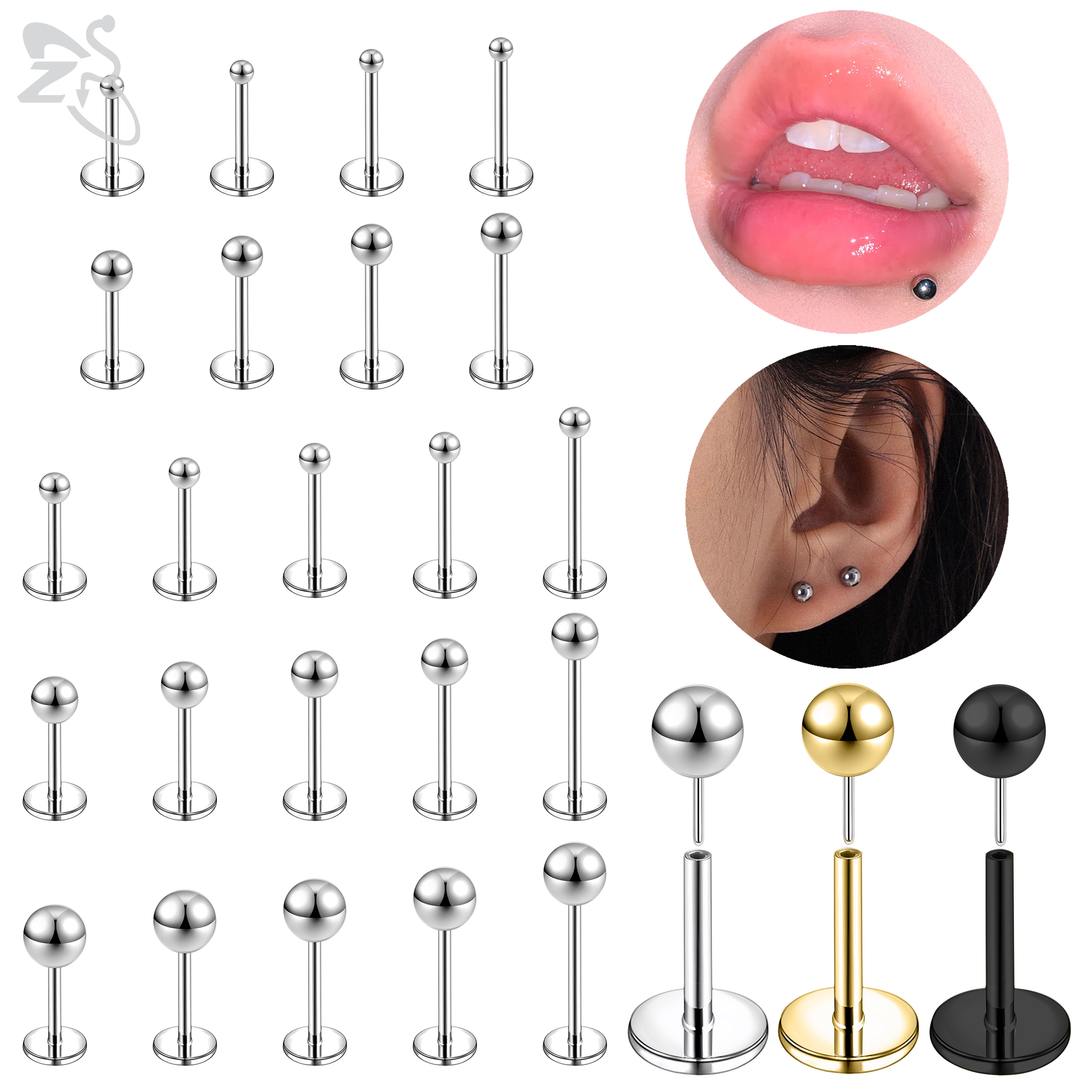 Zs Body Jewelry - ZS 10 Pcs/lot Plug-In Style 18/20G