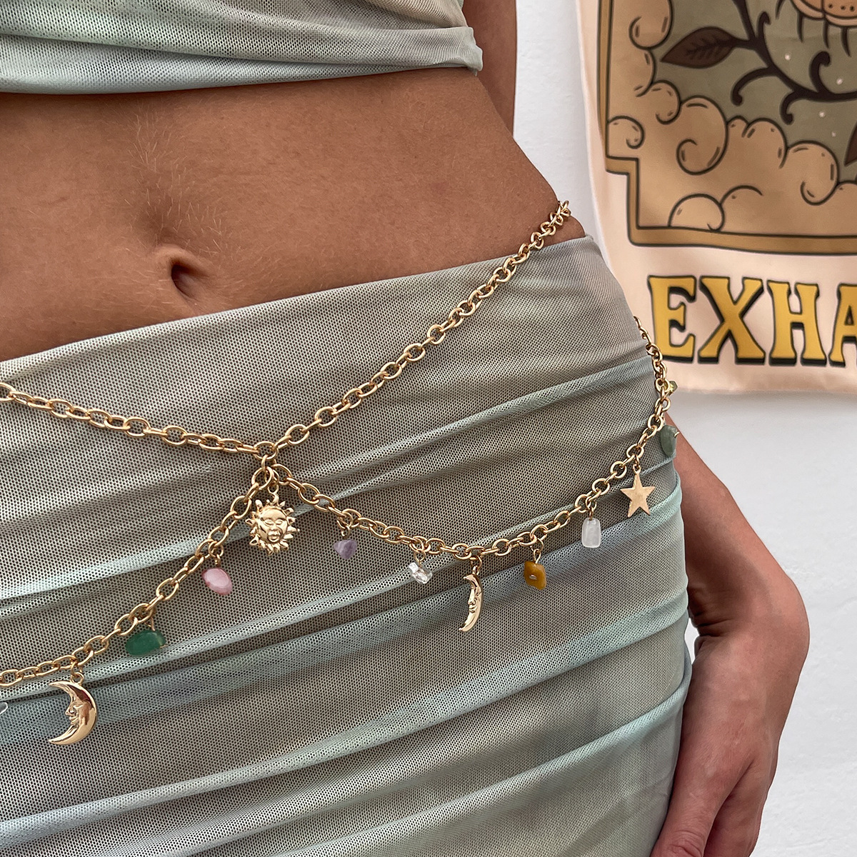 Body Jewelry Bulk - Boho Star Moon Sun Pendant Waist