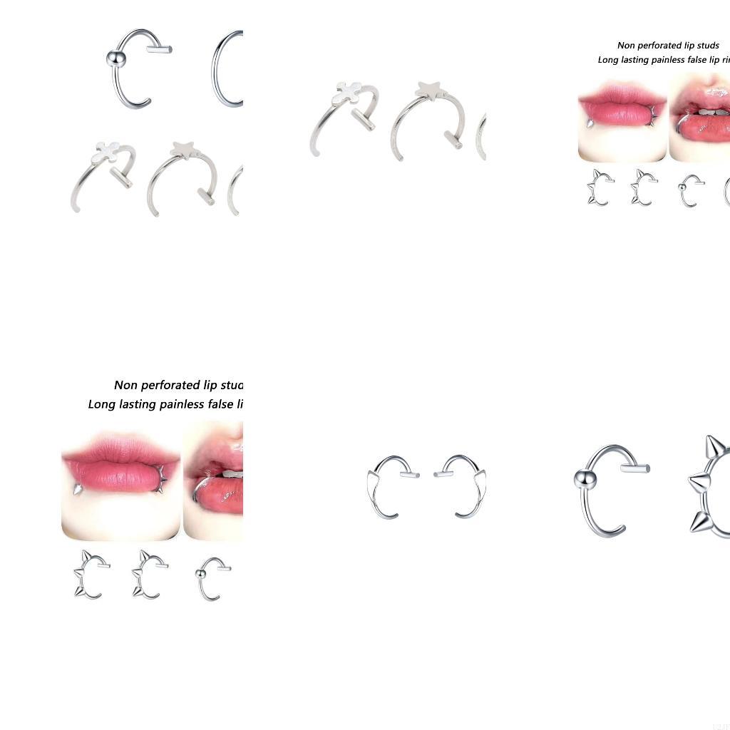Body Jewelry Lip Ring - Stainless Steel Clip on Lip Rings