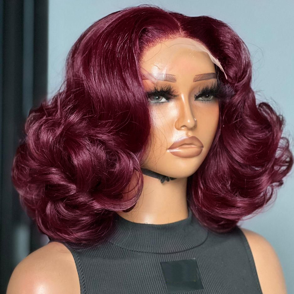 Body Jewelry Underwear - Burgundy Red 99J Short Bob Wigs