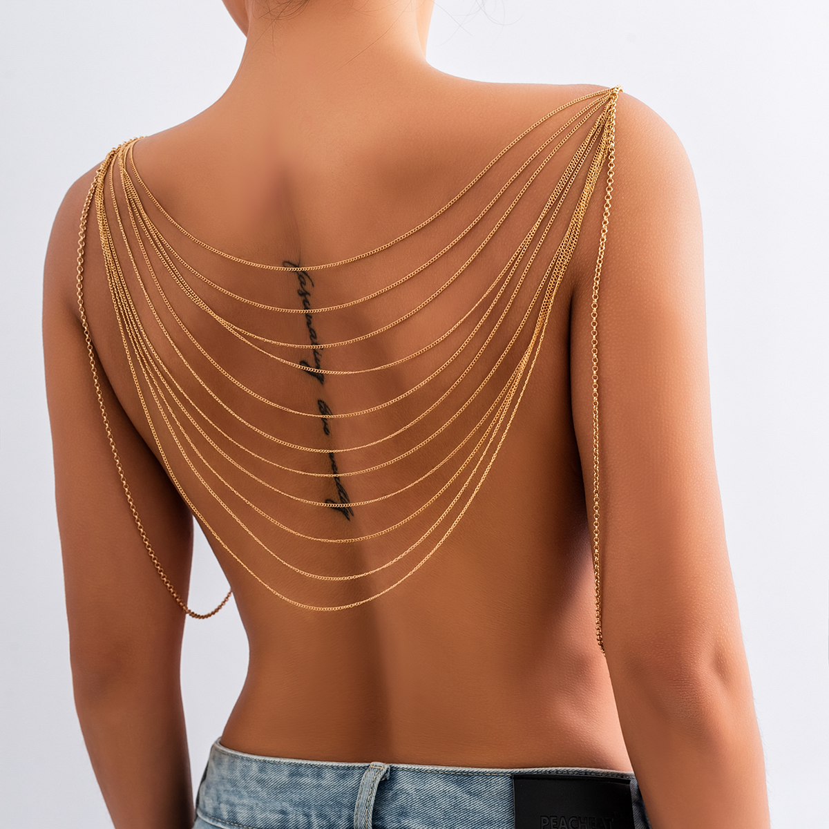 Body Jewelry Back - IngeSight.Z Punk Multilayer Metal Chain Tassel