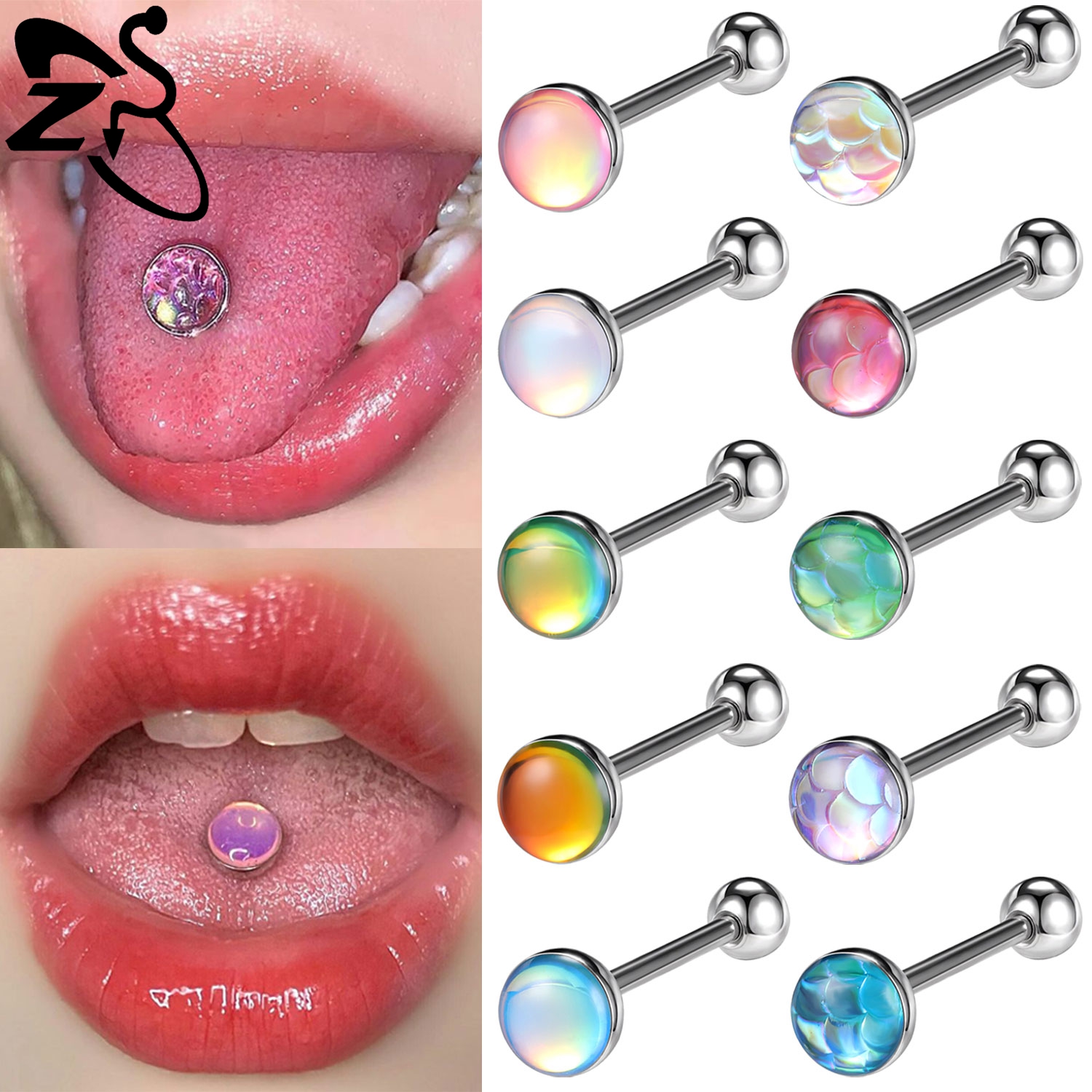Zs Body Jewelry - ZS 1 Piece Colorful 14G Stainless