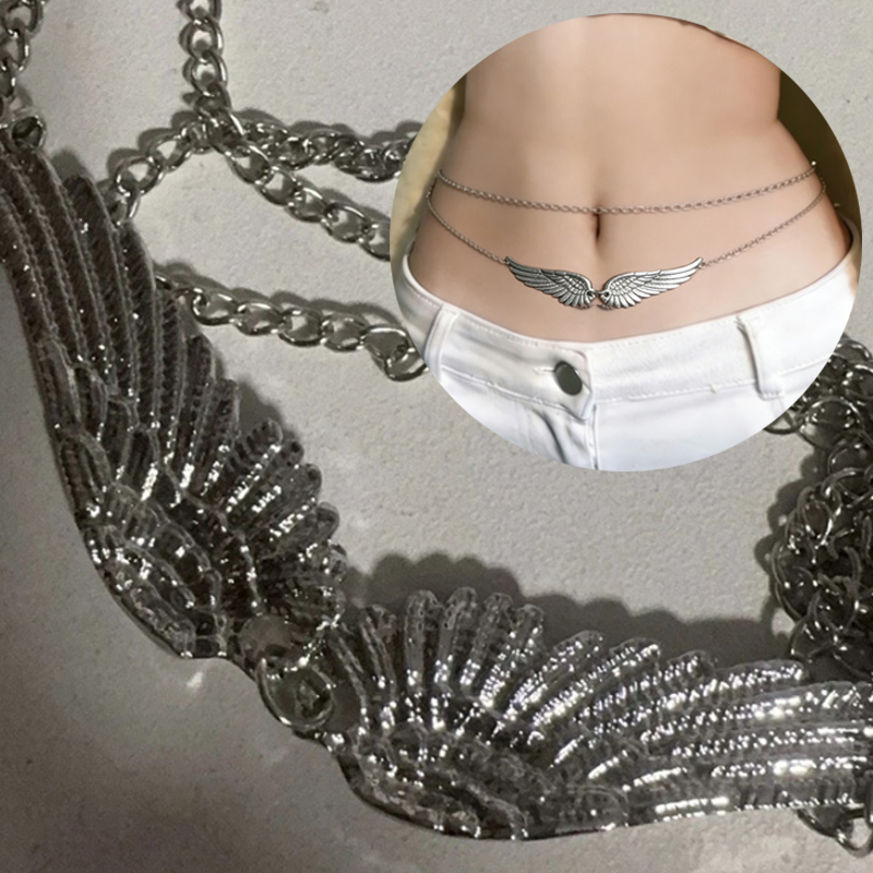 Body Jewelry Bulk - Double Layer Wings Angel Waist Chain