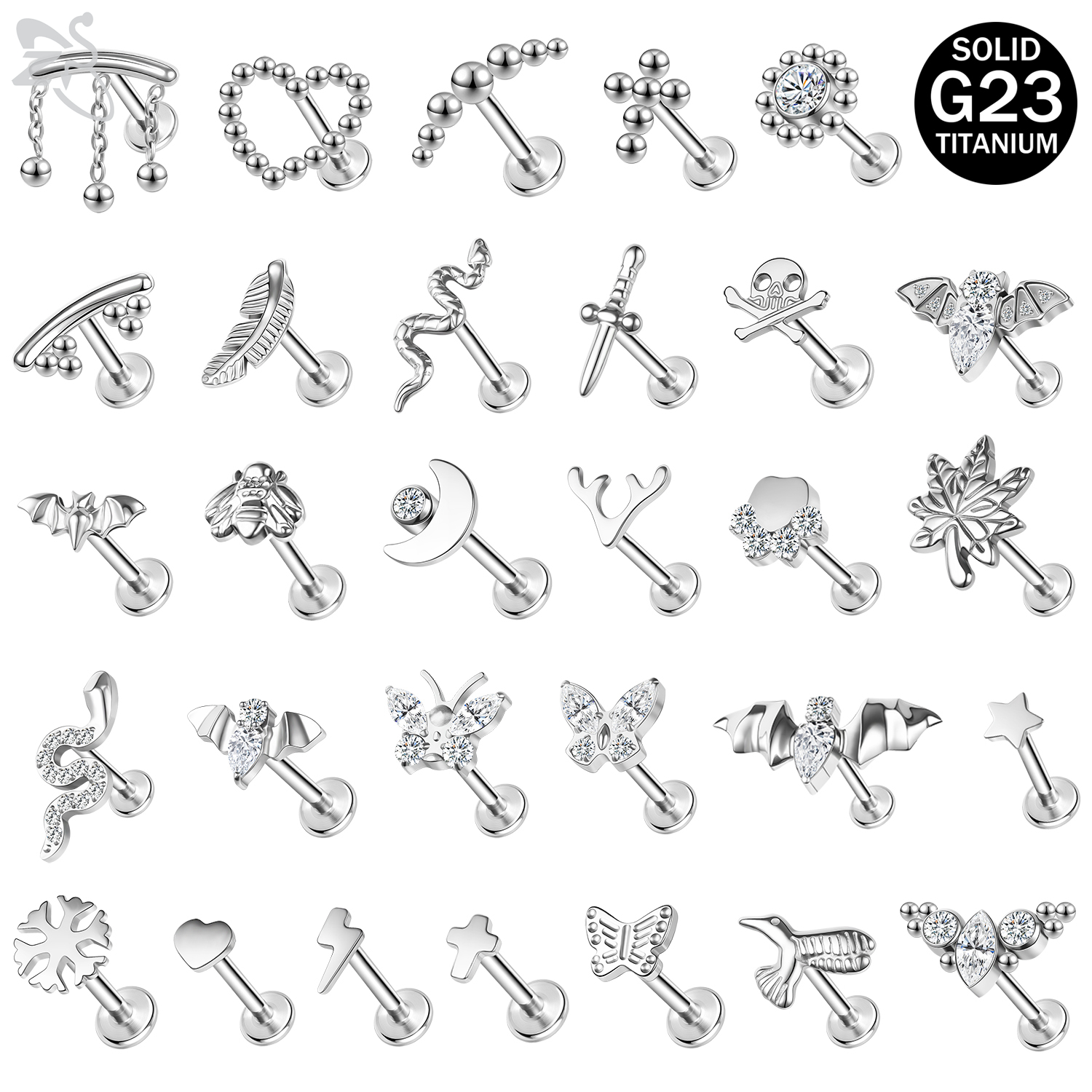 Zs Body Jewelry - ZS 1 PC G23 Titanium Thread