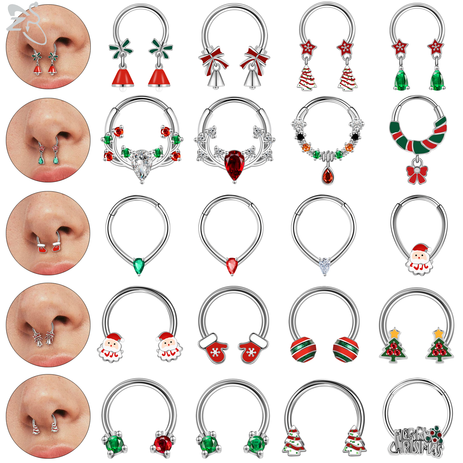 ZS 1PC Christmas tree Santa Cl - Zs Body Jewelry recension och pris