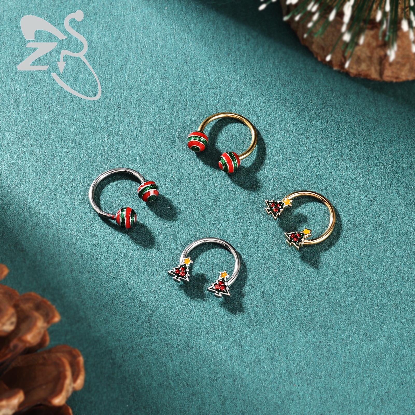 ZS 1PC Christmas tree Santa Cl - Zs Body Jewelry recension och pris
