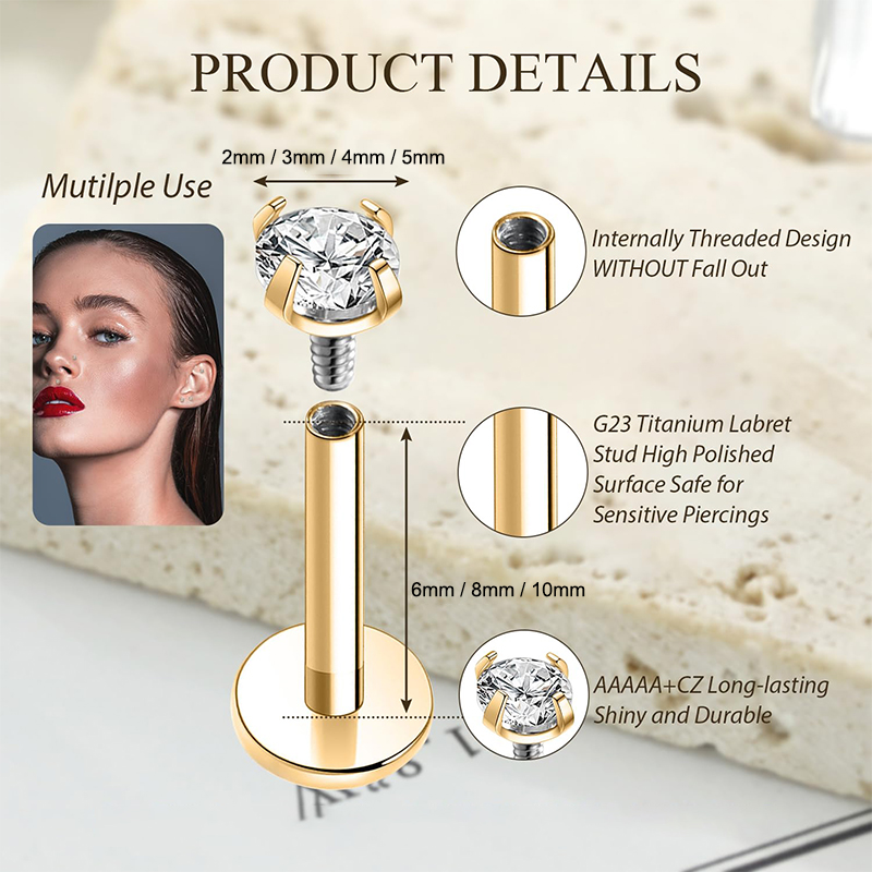 16G Titanium Internally Thread - Body Jewelry Back recension och pris