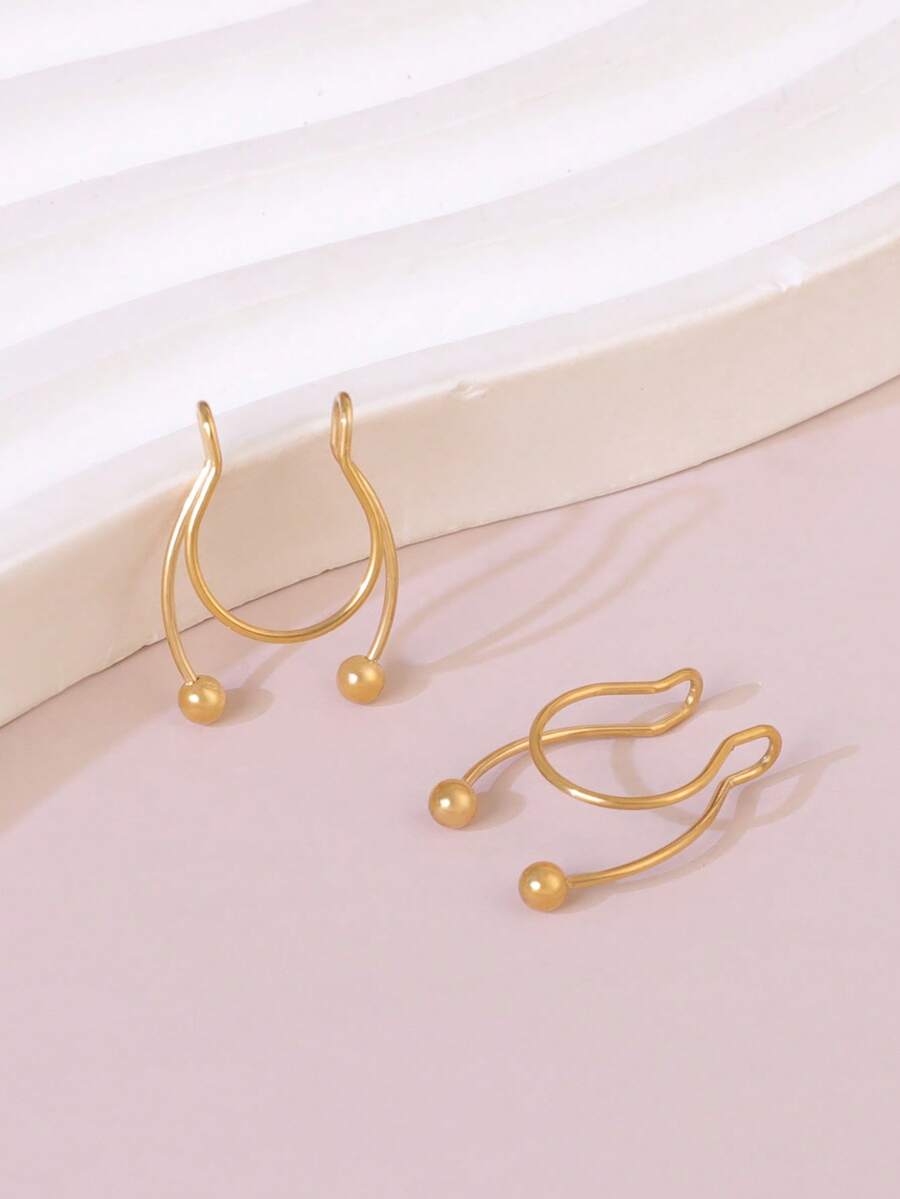 2pcs Stainless Steel Clip-On S - Body Jewelry Lip Ring recension och pris