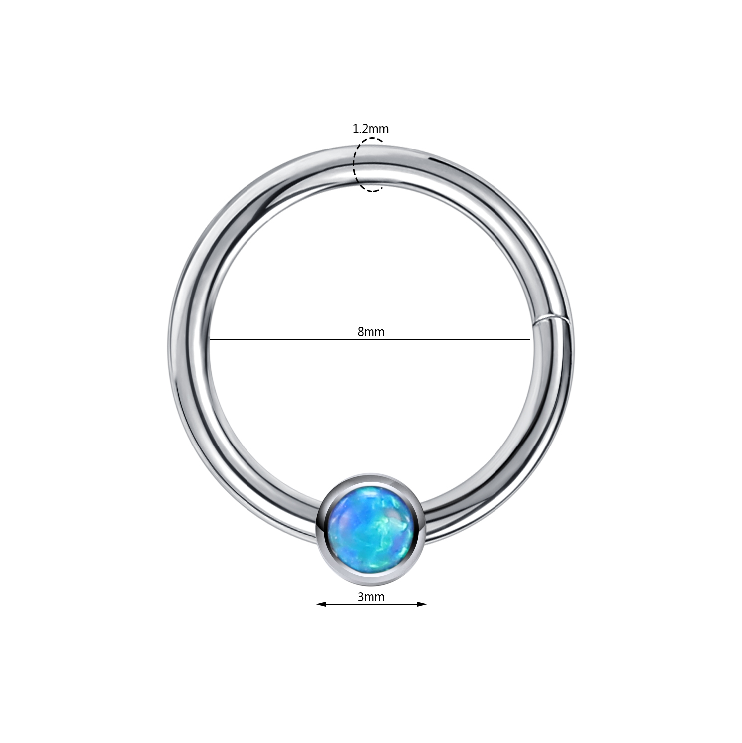 ZS 16G Opal Stone Nose Ring Wo - Zs Body Jewelry recension och pris