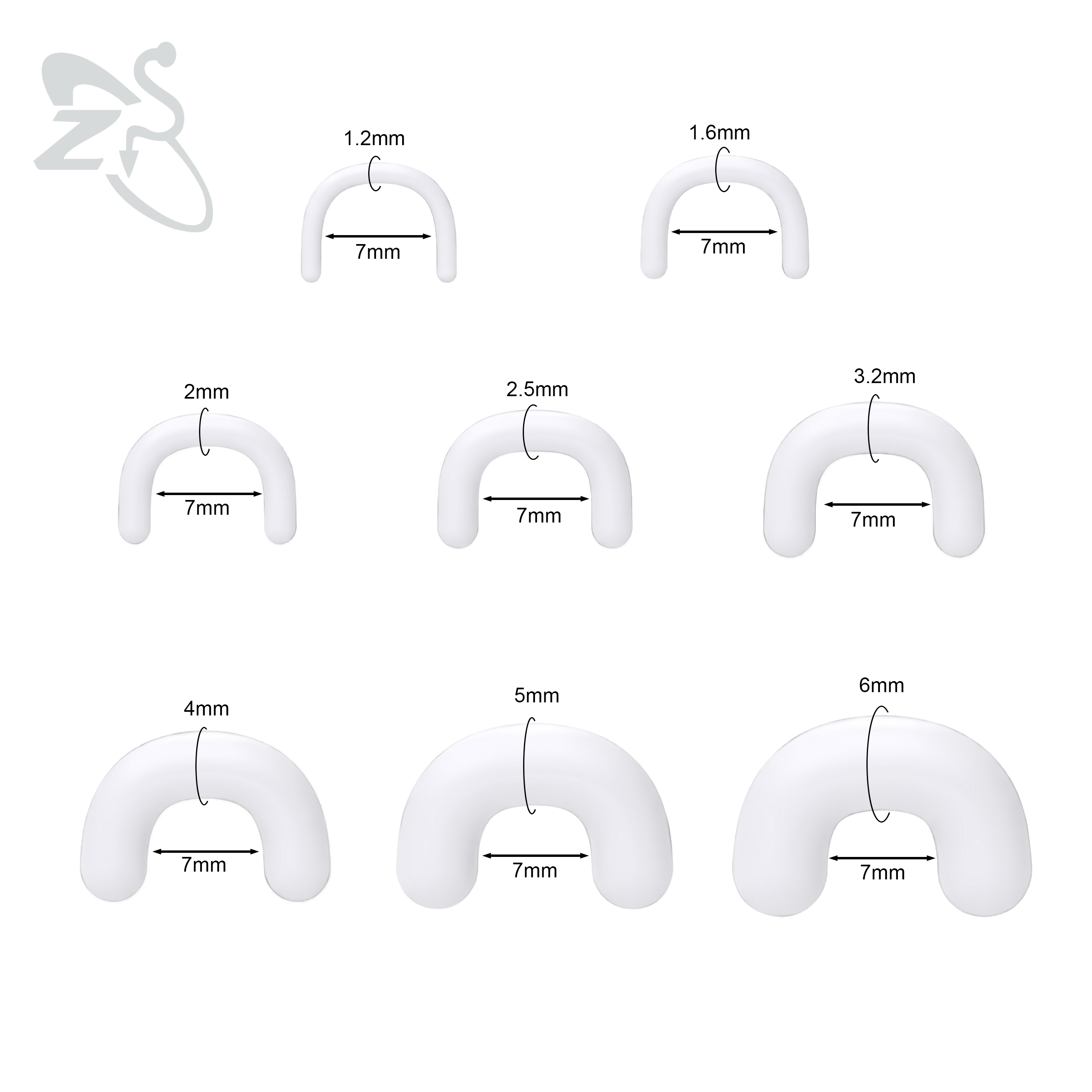ZS 1 PC U Shape Acrylic Nose R - Zs Body Jewelry recension och pris