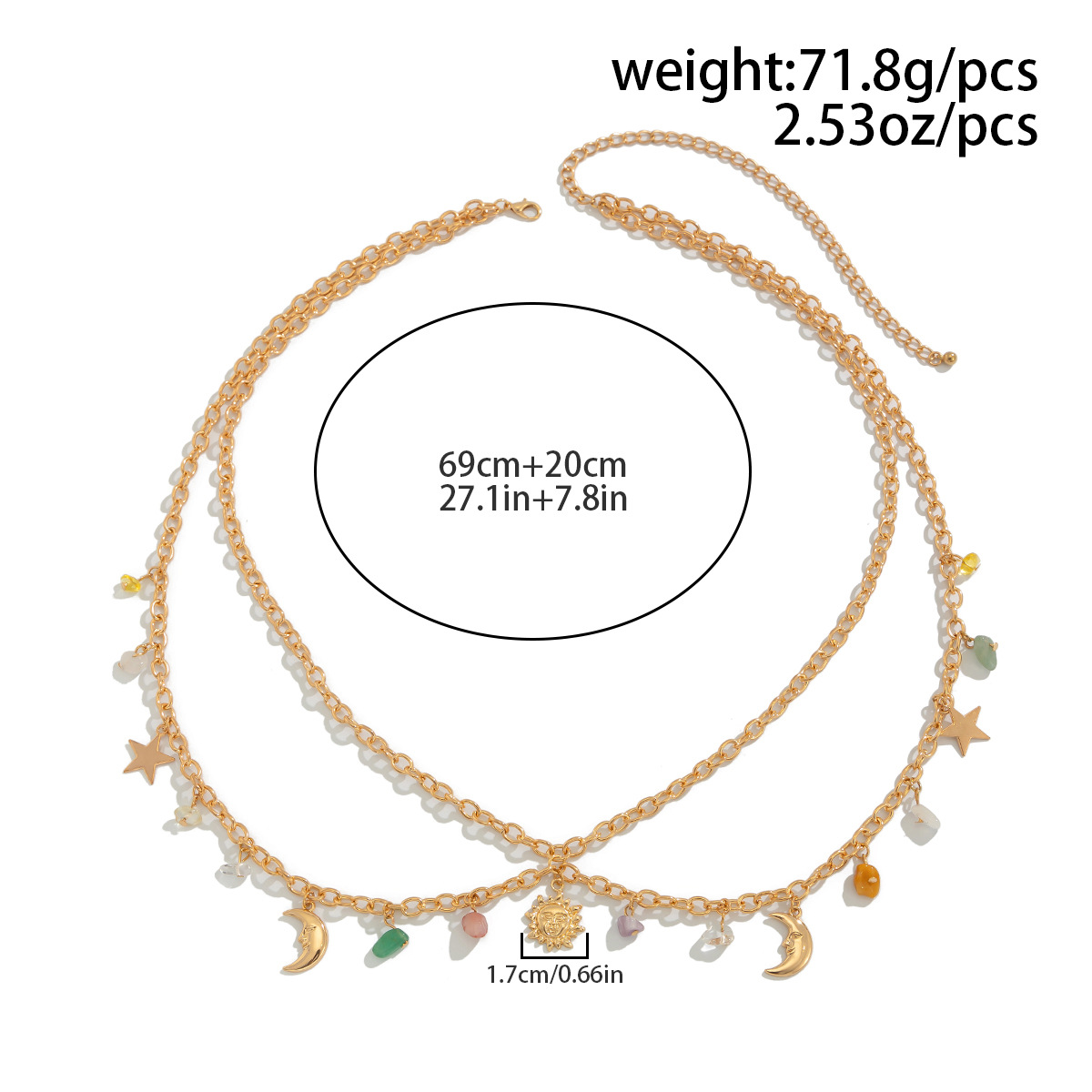 Boho Star Moon Sun Pendant Wai - Body Jewelry Bulk recension och pris