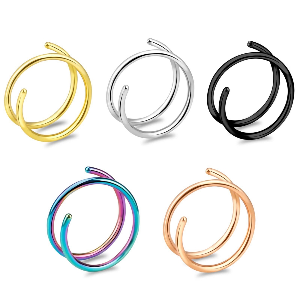 1PC Stainless Steel 316 Double - Body Jewelry Lip Ring recension och pris