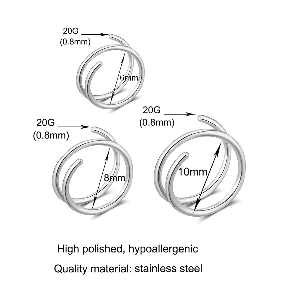 1PC Stainless Steel 316 Double - Body Jewelry Lip Ring recension och pris