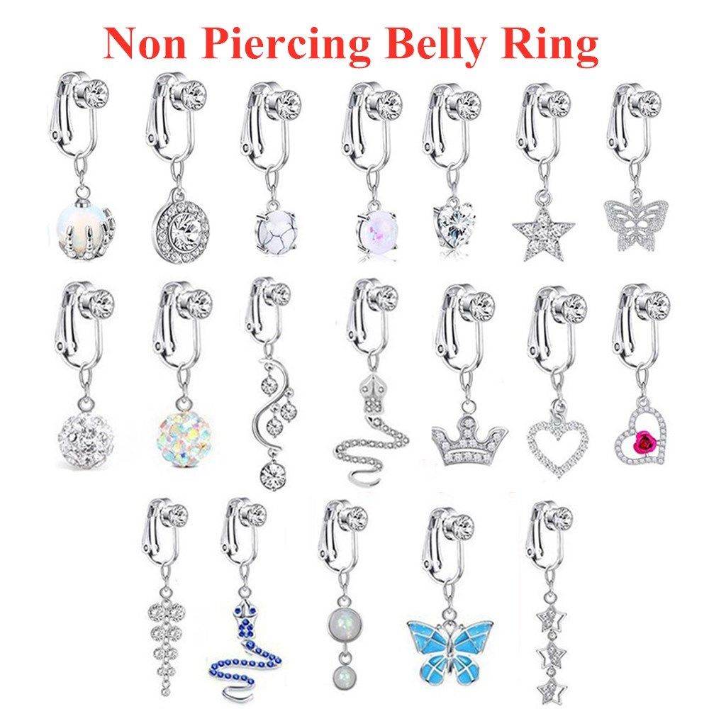 Accessories Clip On Earrings C - Body Jewelry Belly Button Rings recension och pris