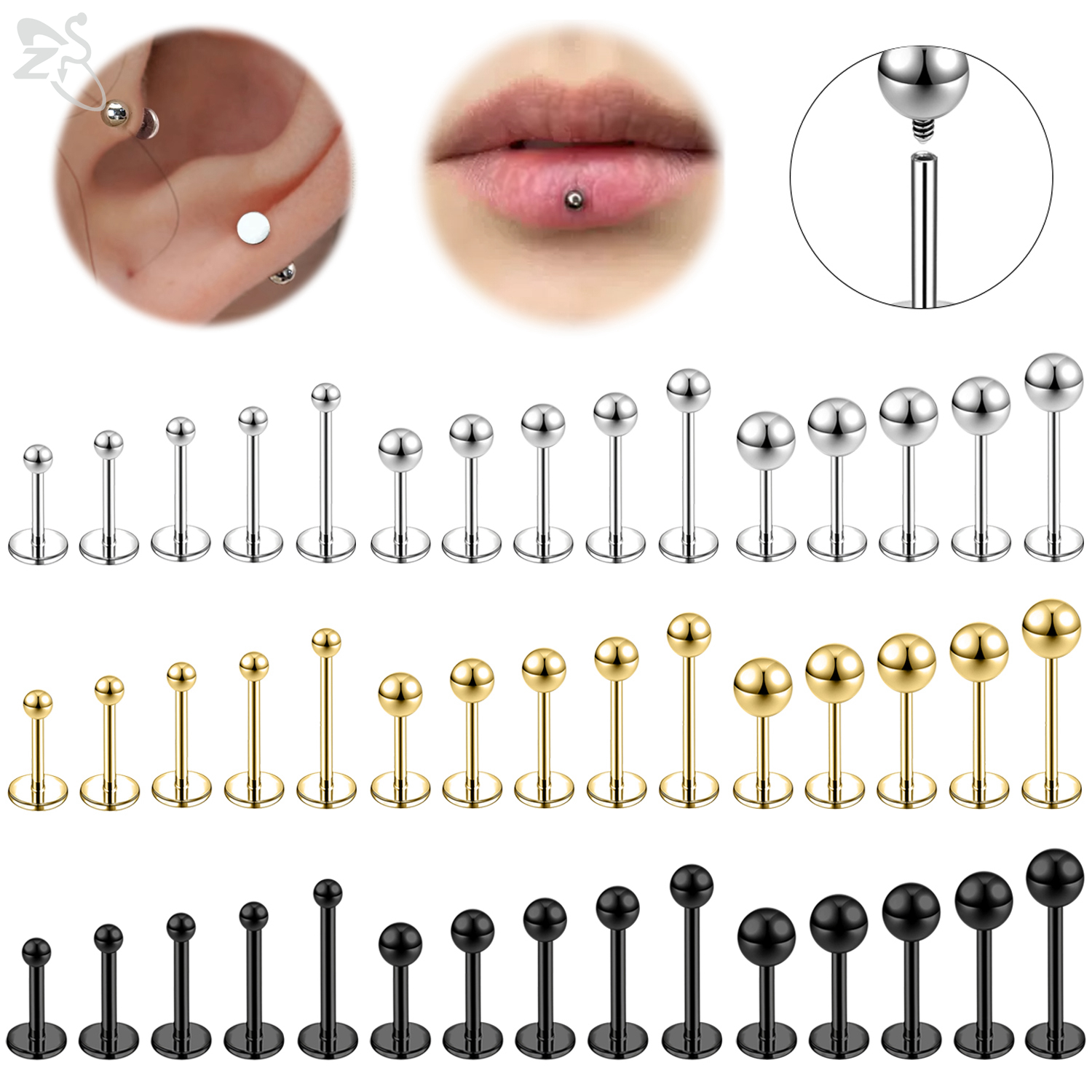 ZS 6 Pcs/lot Internal Thread 1 - Zs Body Jewelry recension och pris