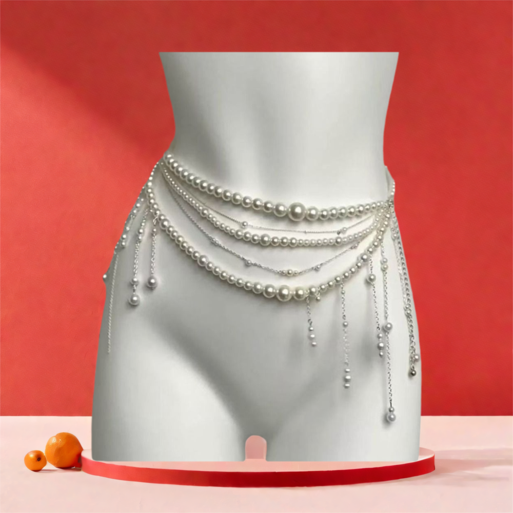 Fashion Women's Pearl Waist Ch - Body Jewelry Waist Chains recension och pris