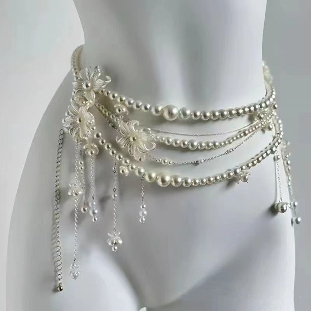 Fashion Women's Pearl Waist Ch - Body Jewelry Waist Chains recension och pris