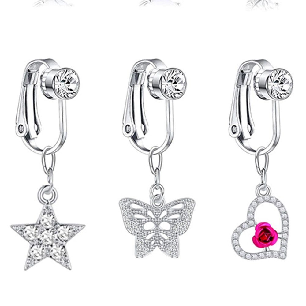 Accessories Clip On Earrings C - Body Jewelry Belly Button Rings recension och pris