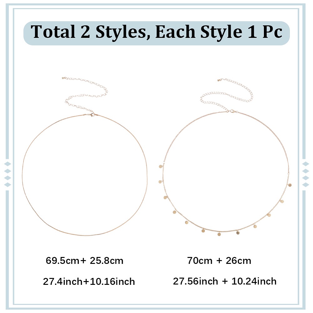 2Pcs Iron Waist Body Chain Bik - Body Jewelry Waist Chains recension och pris