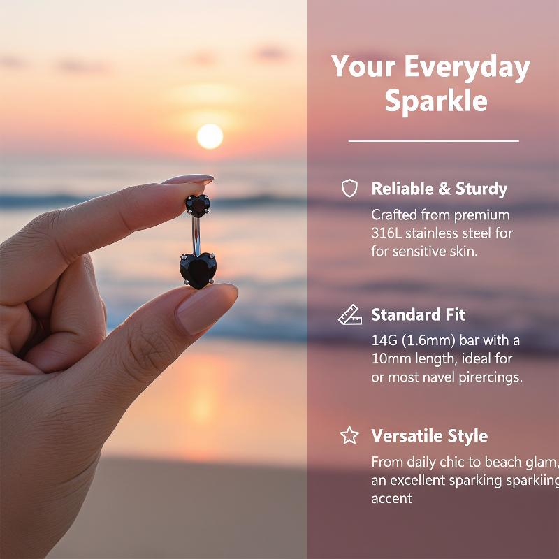 Stainless Steel Crystal Belly  - Body Jewelry Belly Button Rings recension och pris