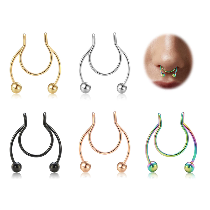 20G Fake Nose Rings Hoop Clip- - Body Jewelry Lip Ring recension och pris
