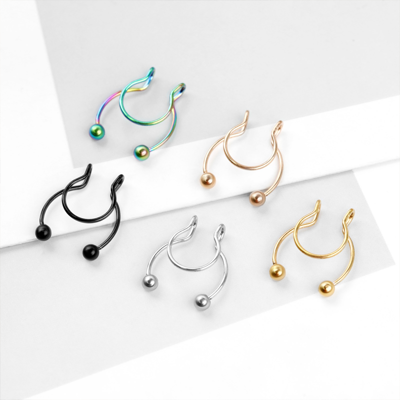 20G Fake Nose Rings Hoop Clip- - Body Jewelry Lip Ring recension och pris