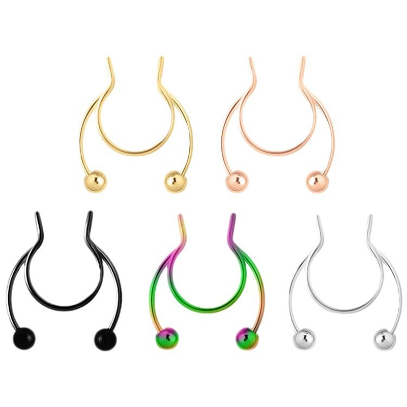 20G Fake Nose Rings Hoop Clip- - Body Jewelry Lip Ring recension och pris