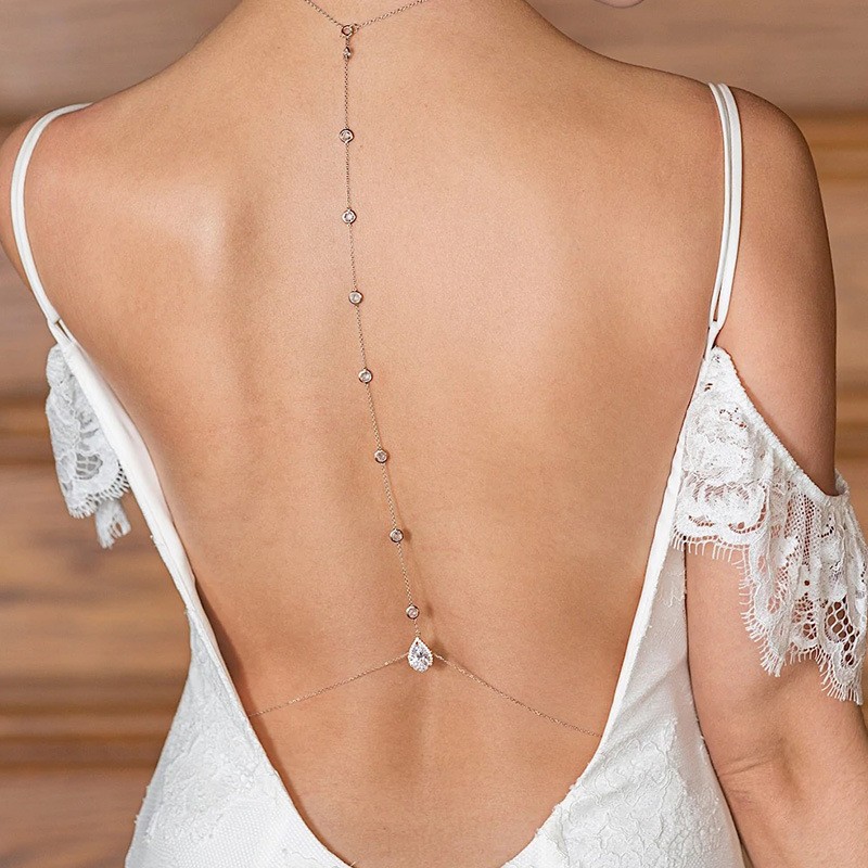 Hot style zircon back chain br - Body Jewelry Back recension och pris