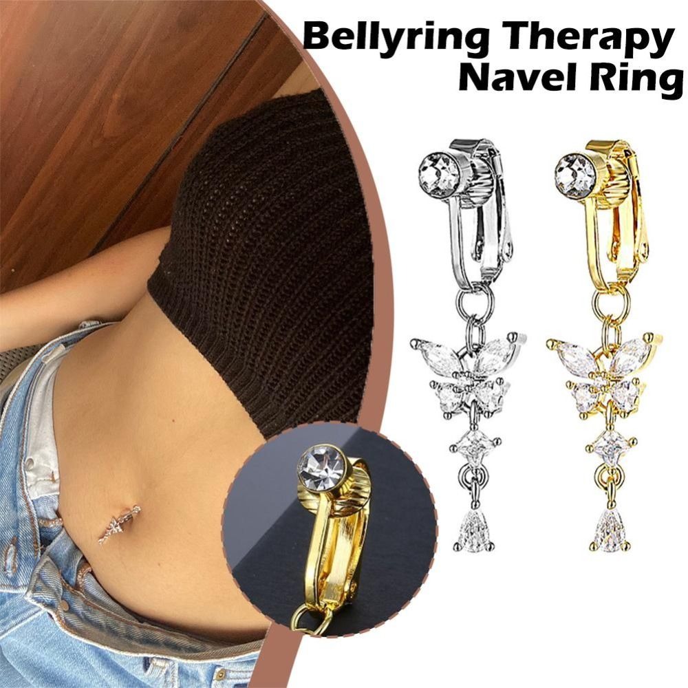 Butterfly Design Clip on Belly - Body Jewelry Belly Button Rings recension och pris