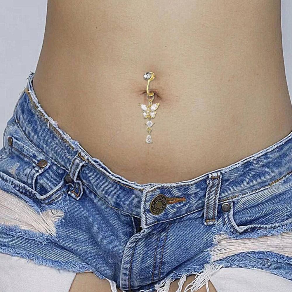 Butterfly Design Clip on Belly - Body Jewelry Belly Button Rings recension och pris