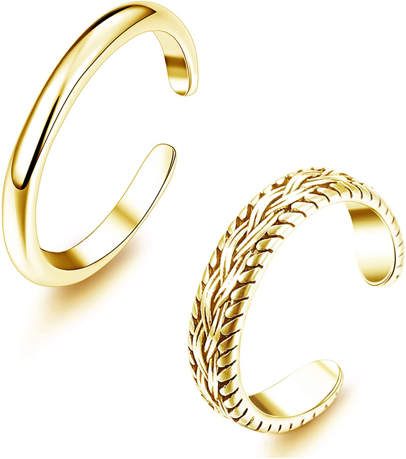 2 PCS Stainless Steel Toe Ring - Body Jewelry Rings recension och pris
