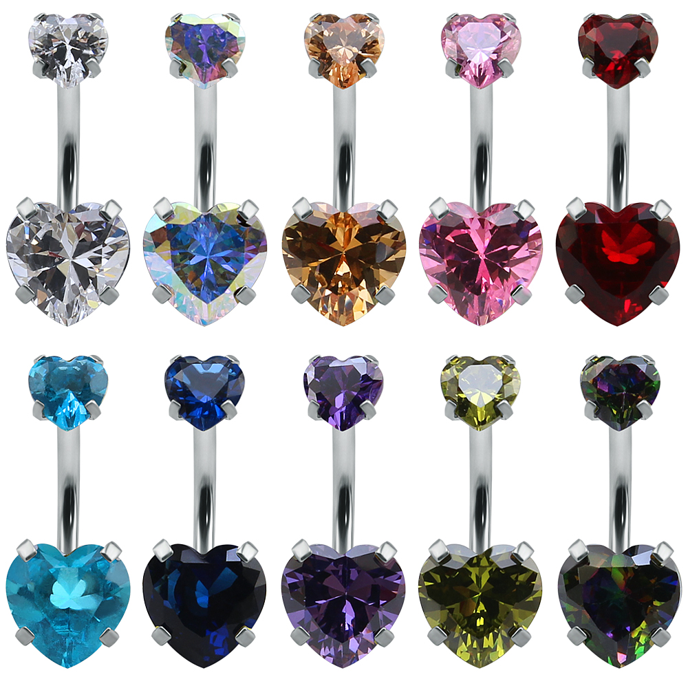Heart Crystal Belly Button Rin - Zs Body Jewelry recension och pris