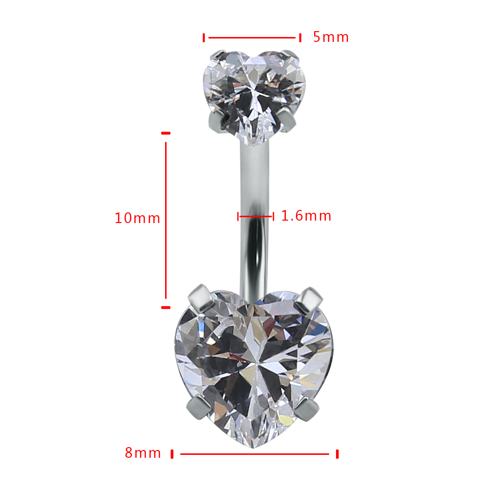 Heart Crystal Belly Button Rin - Zs Body Jewelry recension och pris