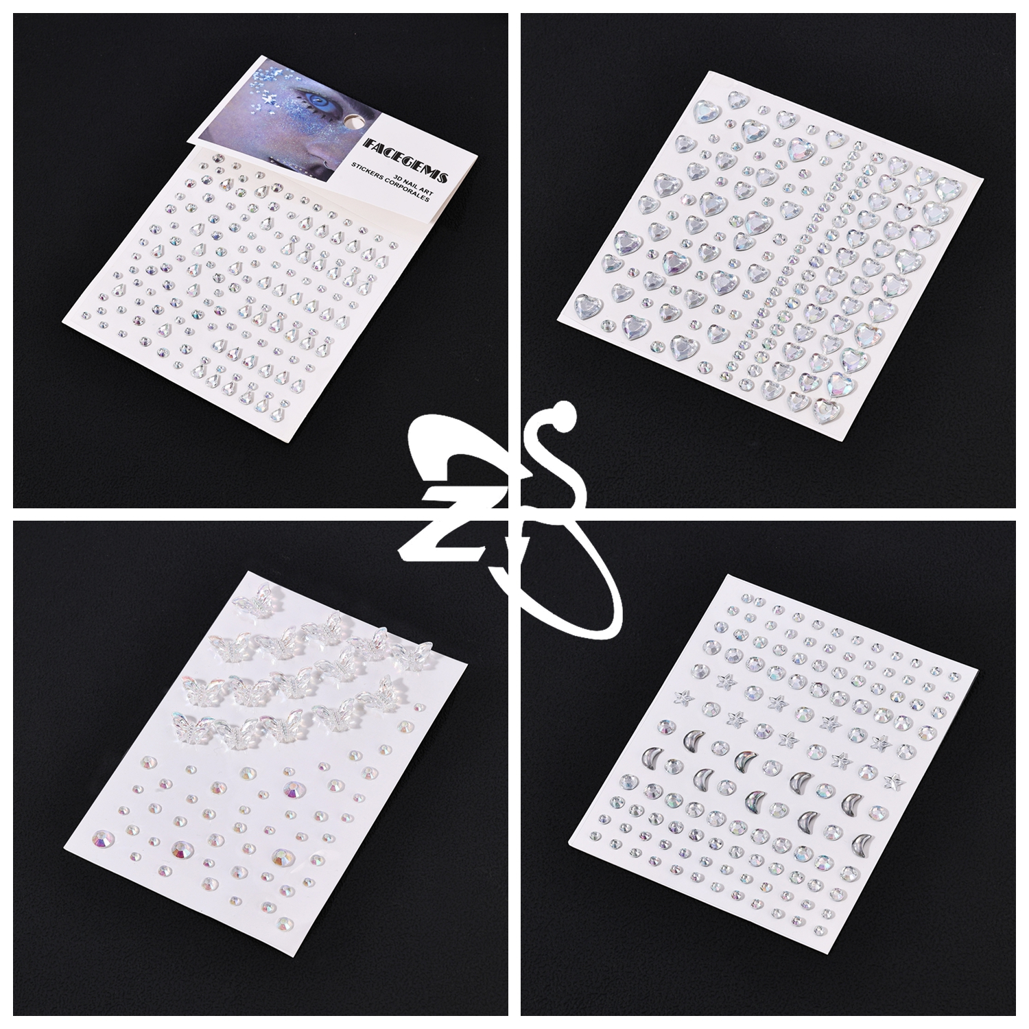 ZS 1 Set 3D Colorful Rhineston - Zs Body Jewelry recension och pris