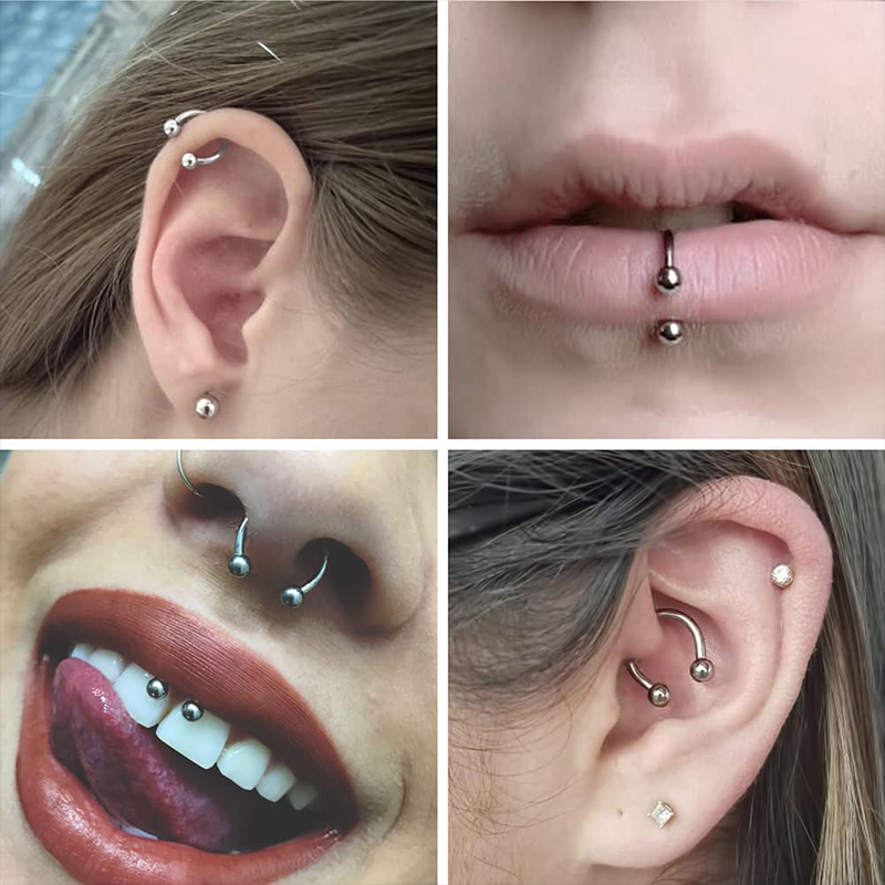 5pcs/lot Stainless Steel 18G H - Body Jewelry Lip Ring recension och pris