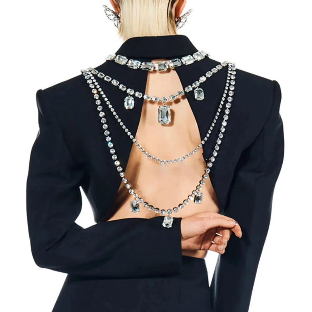 Shine Rhinestone Long Tassel B - Body Jewelry Back recension och pris