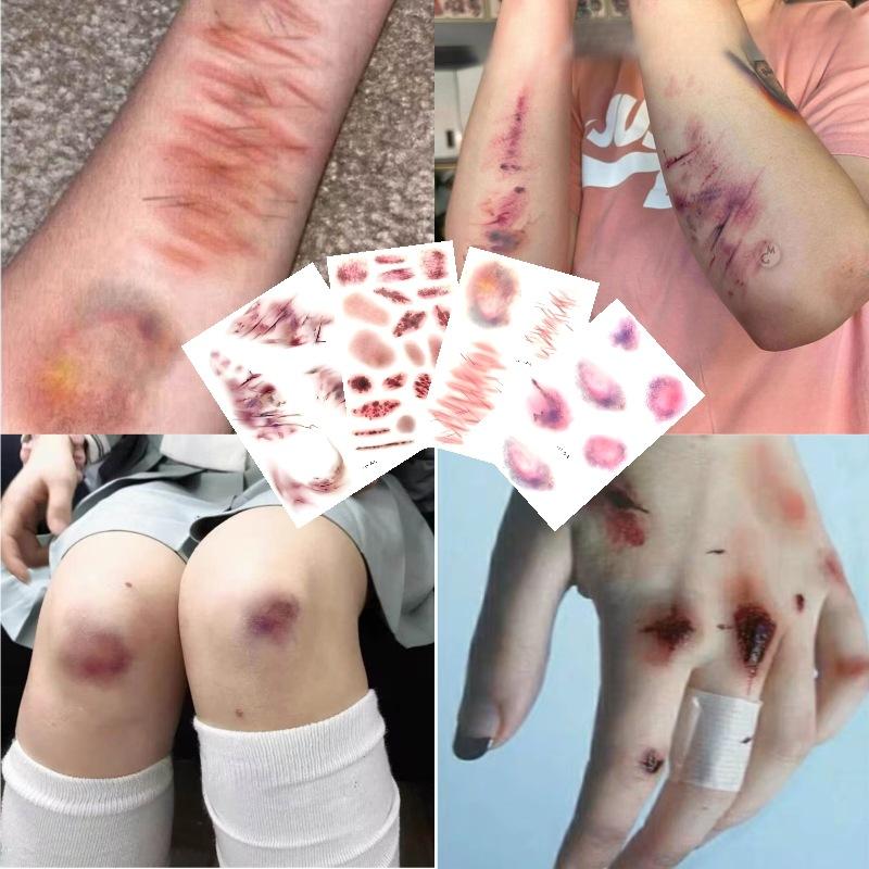 4 Sheets Halloween Wound Bruis - Body Jewelry Waterproof recension och pris