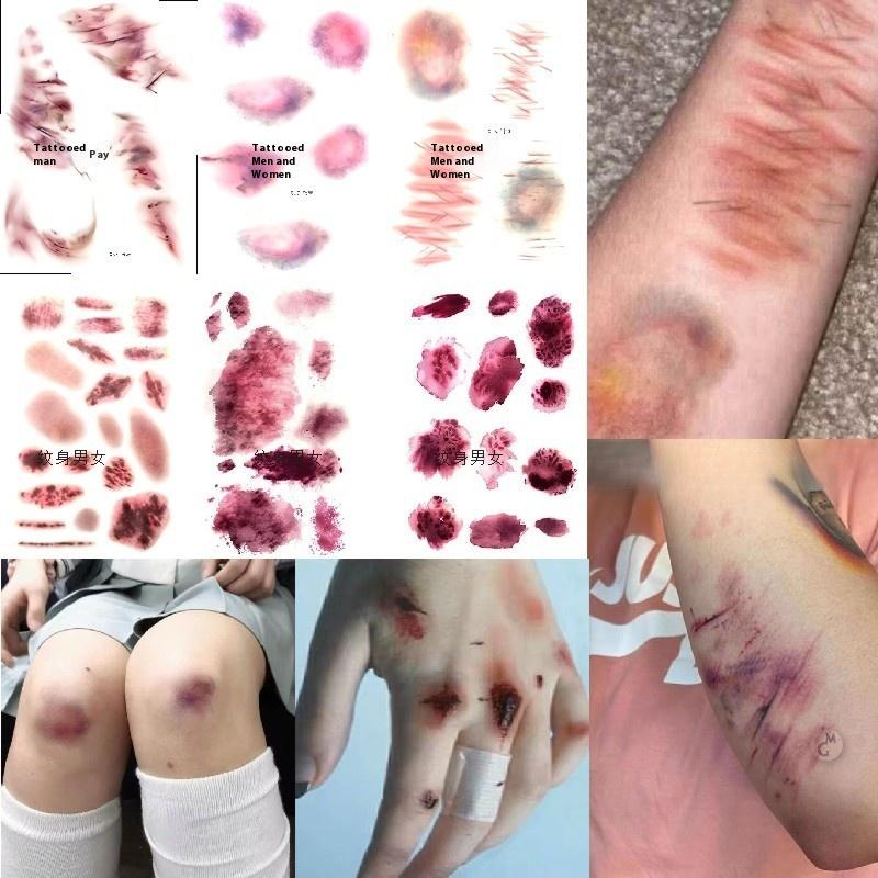 4 Sheets Halloween Wound Bruis - Body Jewelry Waterproof recension och pris