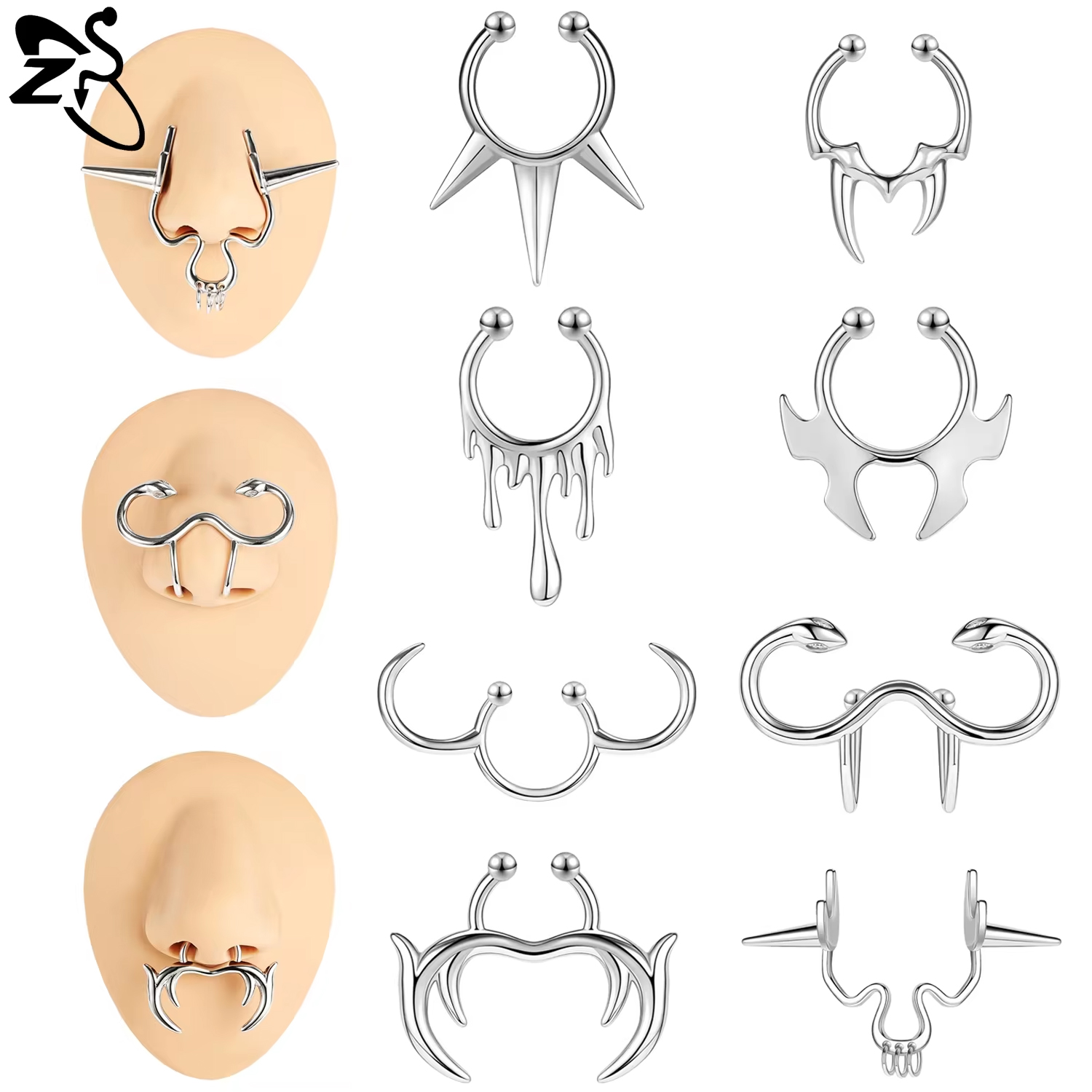 ZS 1 Piece Punk Stlye Fake Sep - Zs Body Jewelry recension och pris