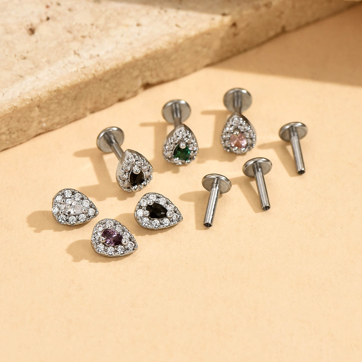 316L Stainless Steel Labret St - Body Jewelry Back recension och pris