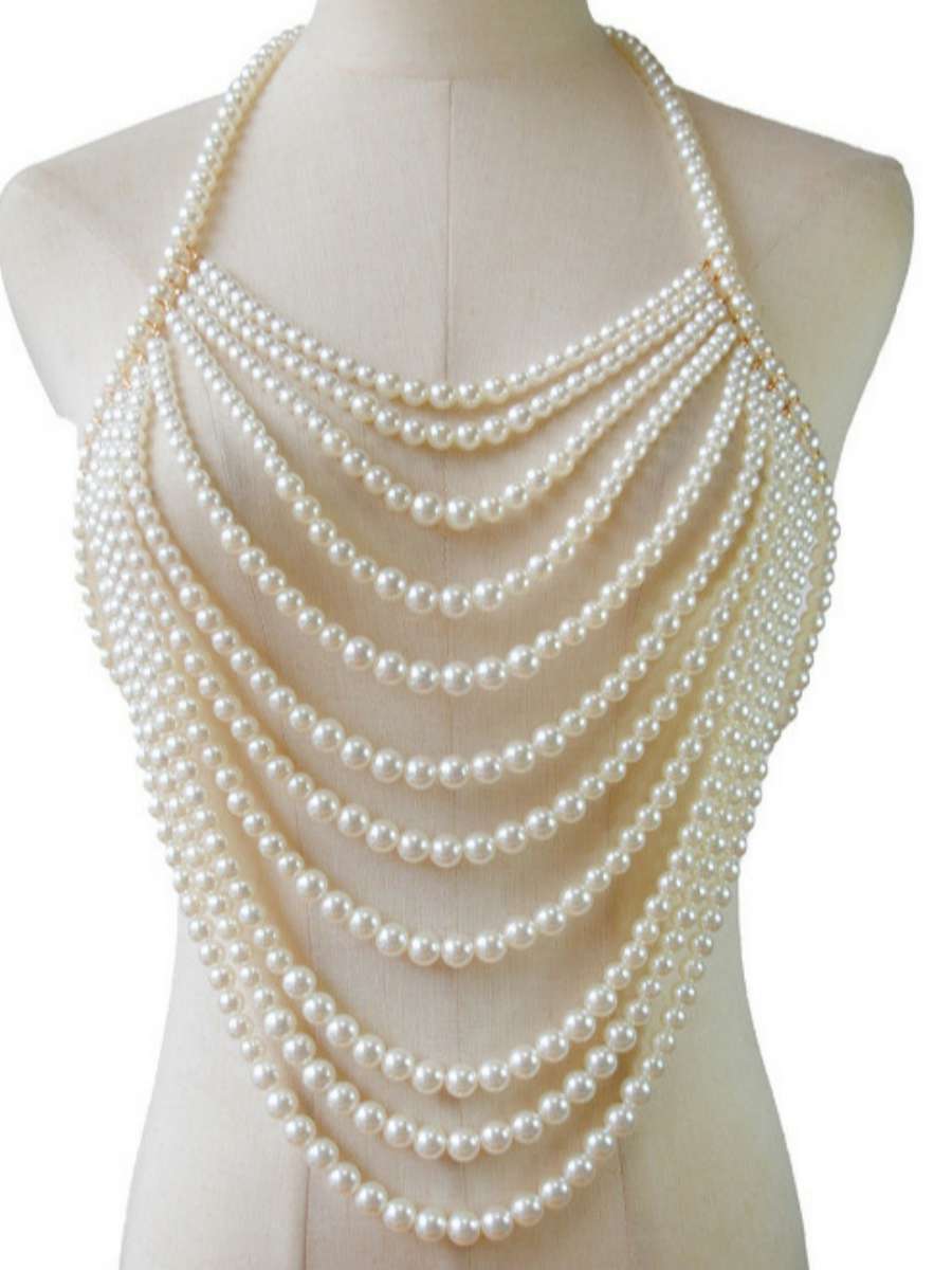 Sexy Multi-Layer Pearl Necklac - Body Jewelry Brands recension och pris