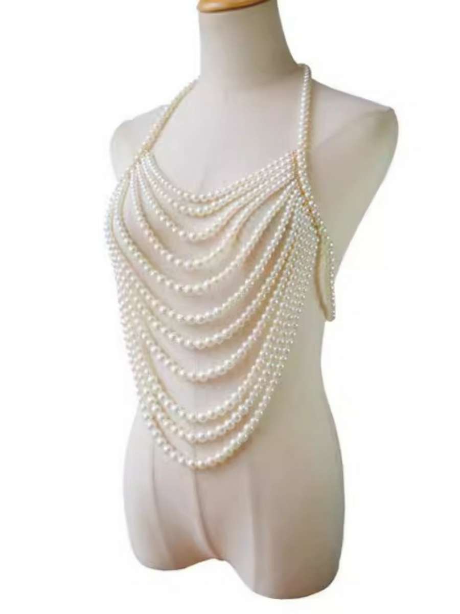 Sexy Multi-Layer Pearl Necklac - Body Jewelry Brands recension och pris