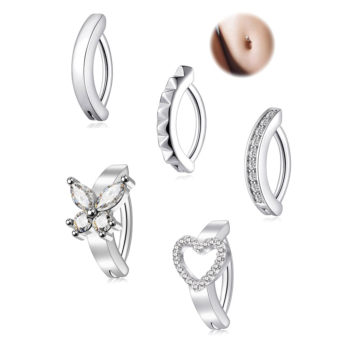316L Stainless Steel Belly But - Body Jewelry Belly Button Rings recension och pris