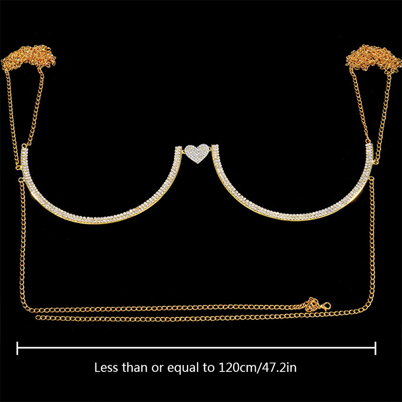 Stonefans Heart Rhinestone Che - Body Jewelry Waist Chains recension och pris