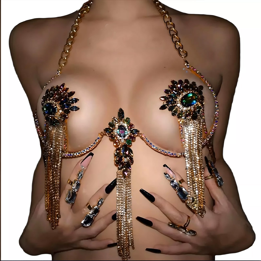 Sexy Tassel Color Crystal Ches - Body Jewelry Rings recension och pris