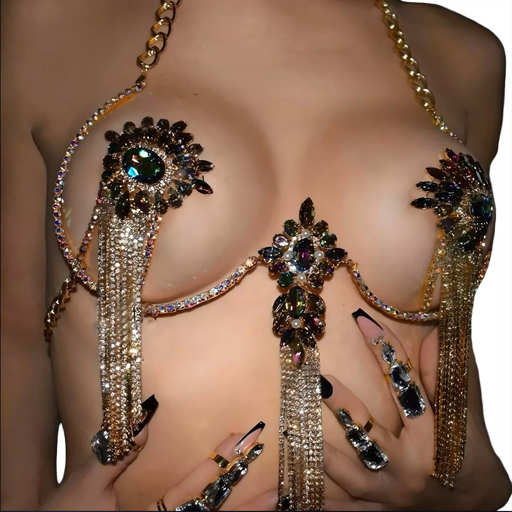 Sexy Tassel Color Crystal Ches - Body Jewelry Rings recension och pris
