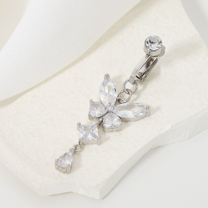 Butterfly Shape Clip On Fake B - Body Jewelry Belly Button Rings recension och pris